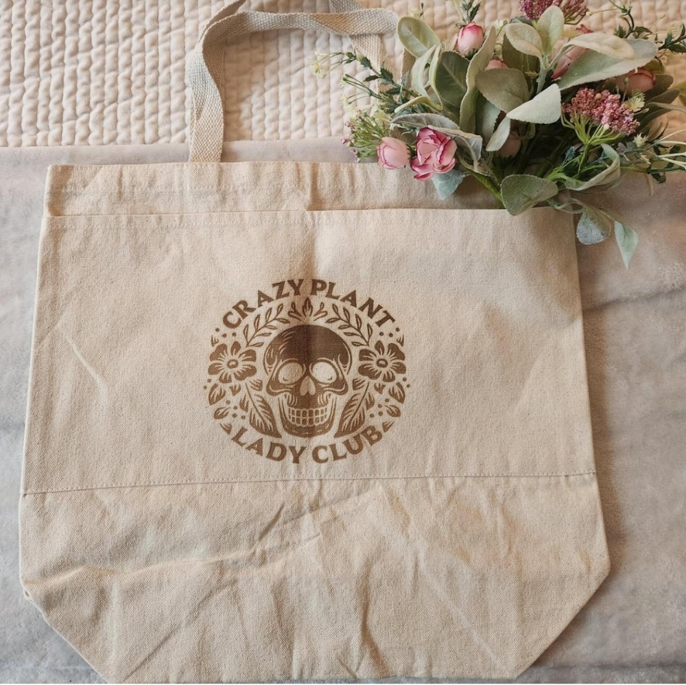 Crazy Plant Lady Club Canvas Tote Bag